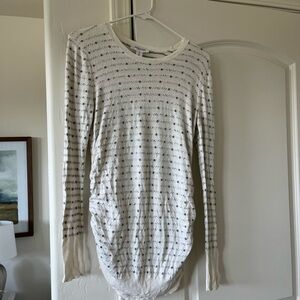 Motherhood White and Gray Maternity Long Sleeve Sweater